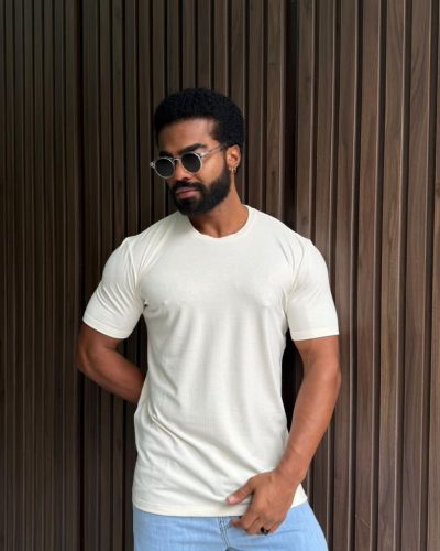 Camiseta Slim Manga Curta Bord Off White